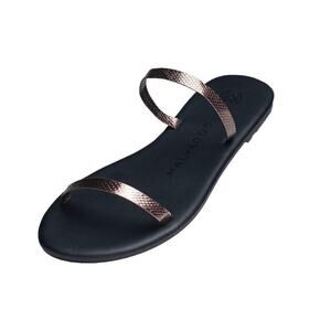 New Malvados 7-8 Icon Lita Reptile Royce Bronze Metallic Flip Flop Sandal Slide